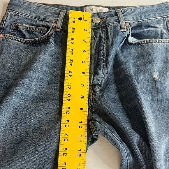 We The Free Jeans Womens Size 27 Mid Rise Distressed With Raw Hem Button Fly - Picture 4 of 10